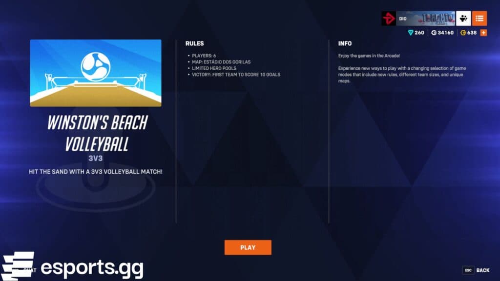 How Winston's Beach Volleyball works in Overwatch 2 (Screenshot via esports.gg)