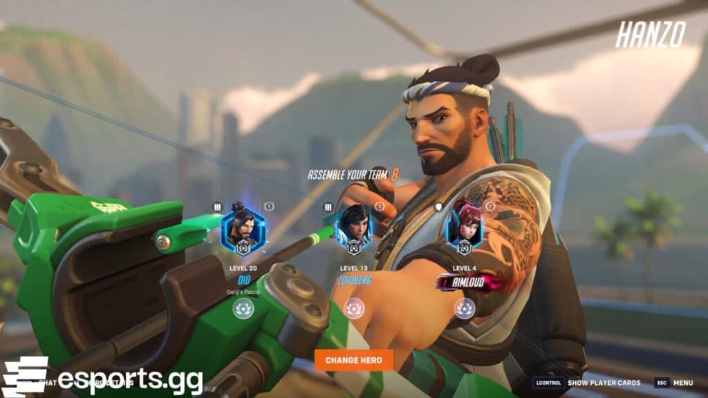 Winston's Beach Volleyball heroes (Screenshot via esports.gg)