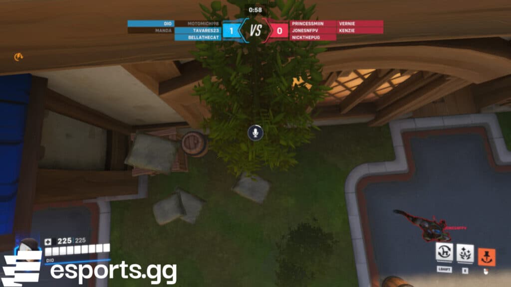 Hiding in plain sight as Kiriko (Screenshot via esports.gg)