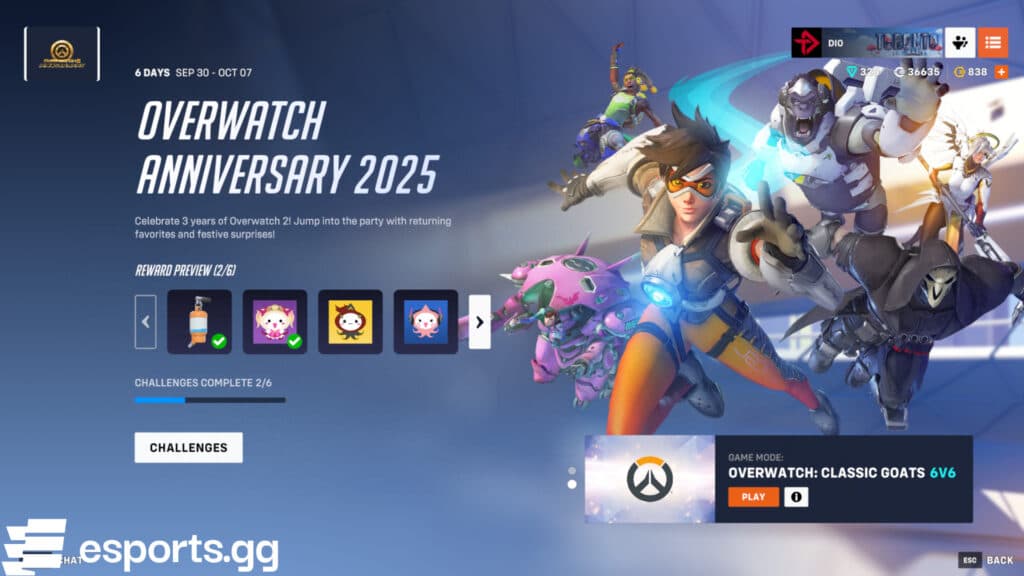 The return of Overwatch Classic GOATS (Screenshot via esports.gg)
