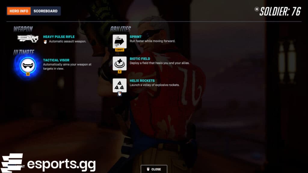 Soldier: 76's kit (Screenshot via esports.gg)