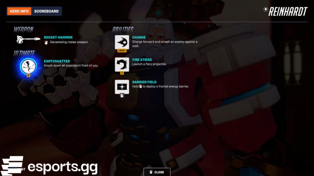 Reinhardt's kit (Screenshot via esports.gg)