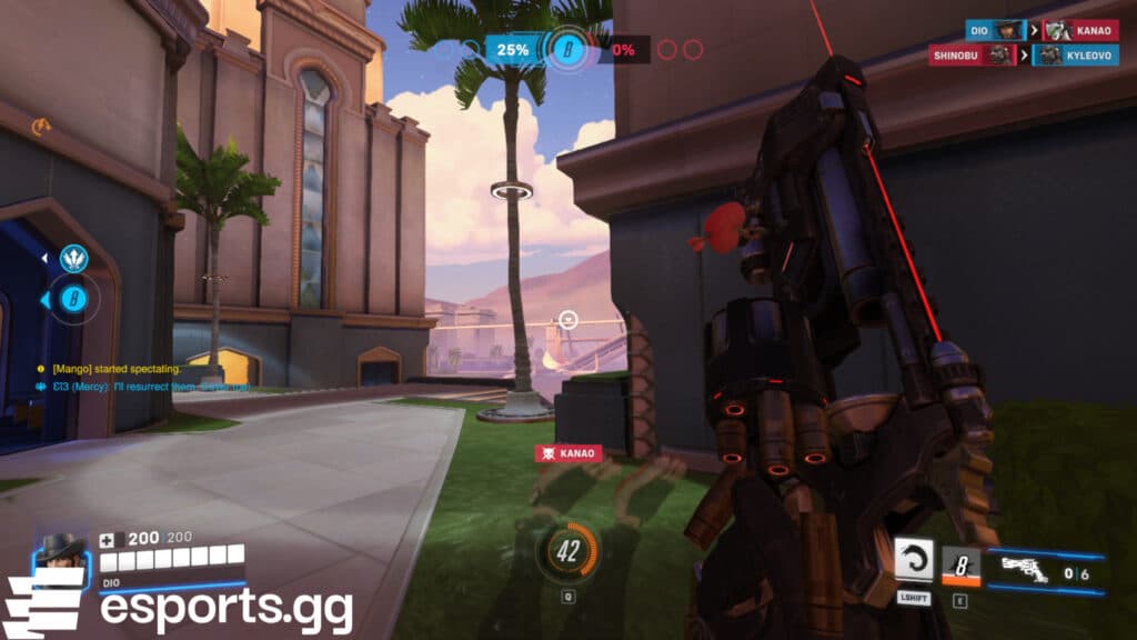 Cassidy, Genji, and Doomfist are playable in this game mode (Screenshot via esports.gg)