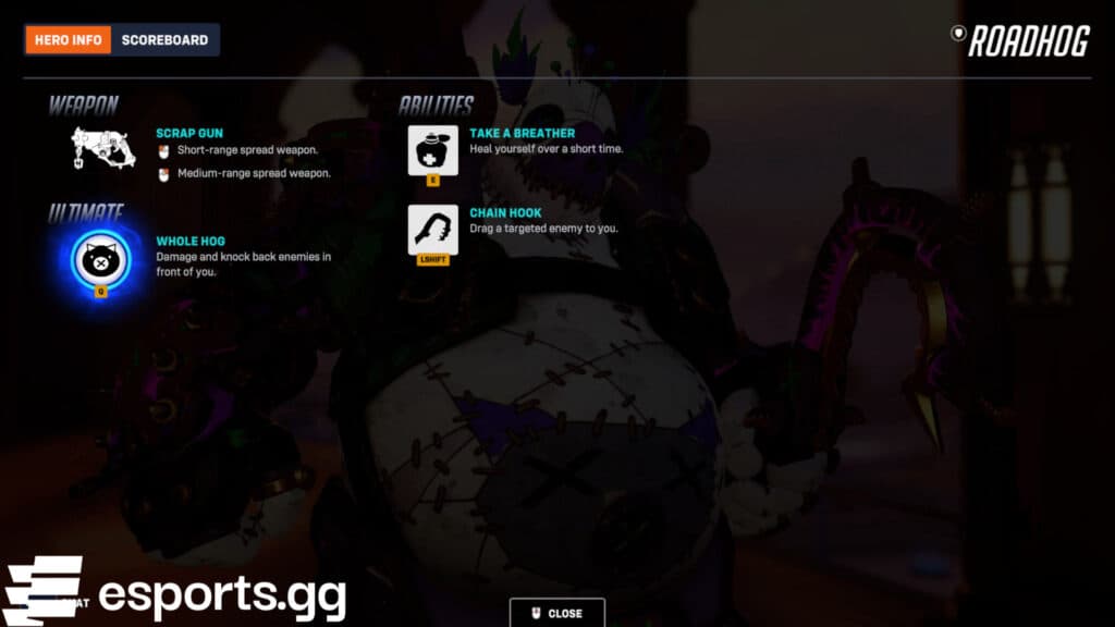 Roadhog's kit (Screenshot via esports.gg)