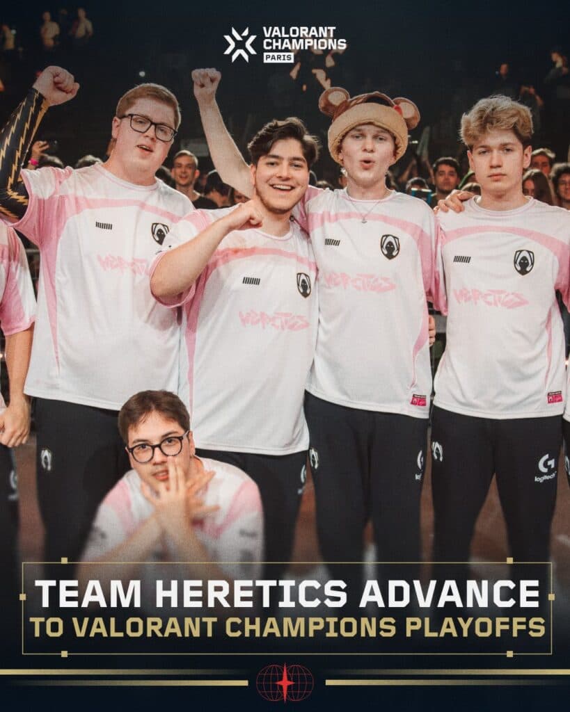 Heretics advance to the Playoffs (Image via Riot Games)