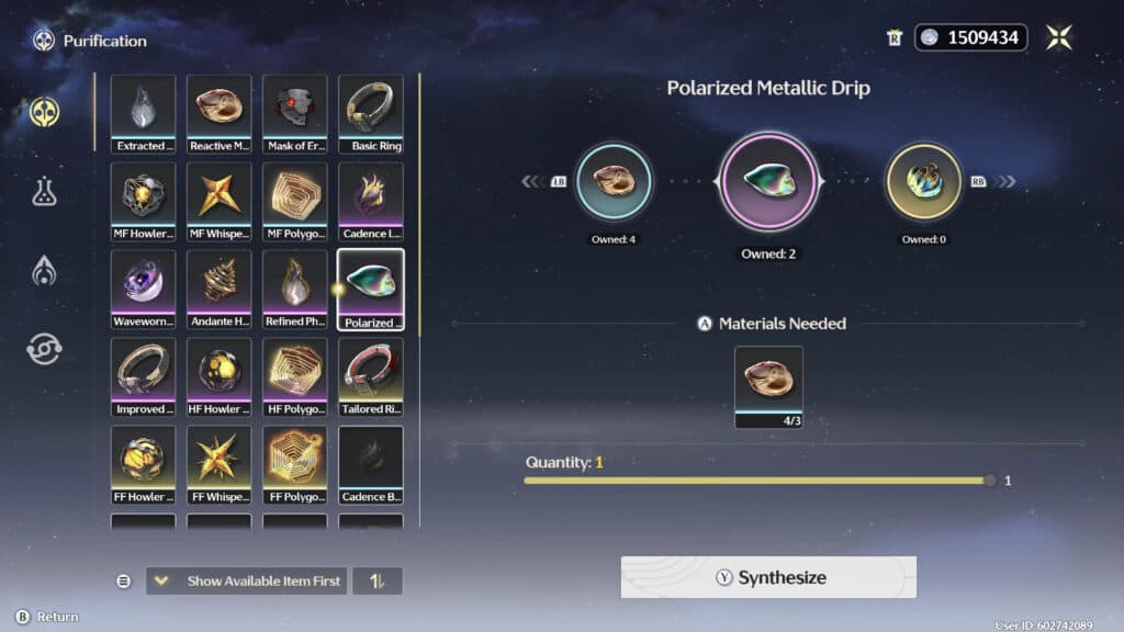 Polarized Metallic Drip in the Synthesizer (Screenshot via esports.gg)