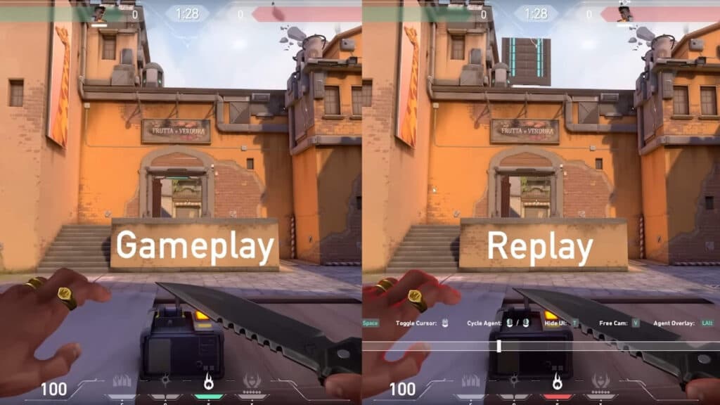 Gameplay versus replay system (Image via Riot Games)
