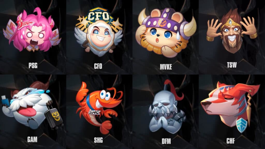 LCP team emotes (Image via Riot Games)