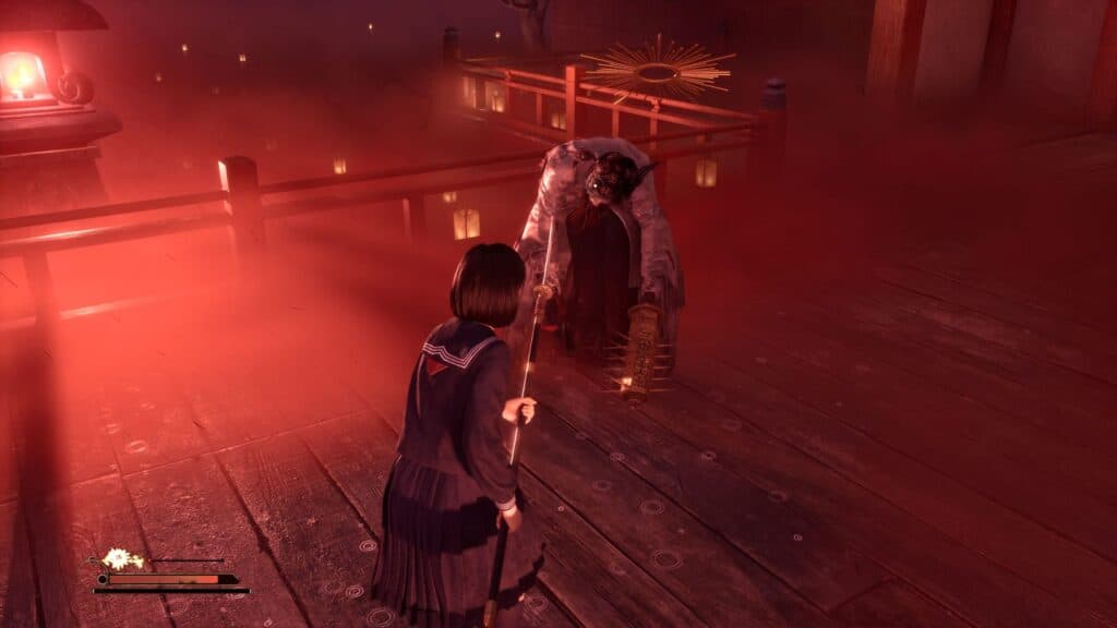 Sakuko's lunging attack is the easiest to dodge and counter. (Screenshot by esports.gg)