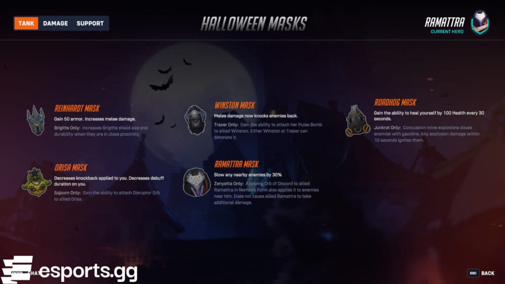 Haunted Masquerade tank masks (Screenshot via esports.gg)