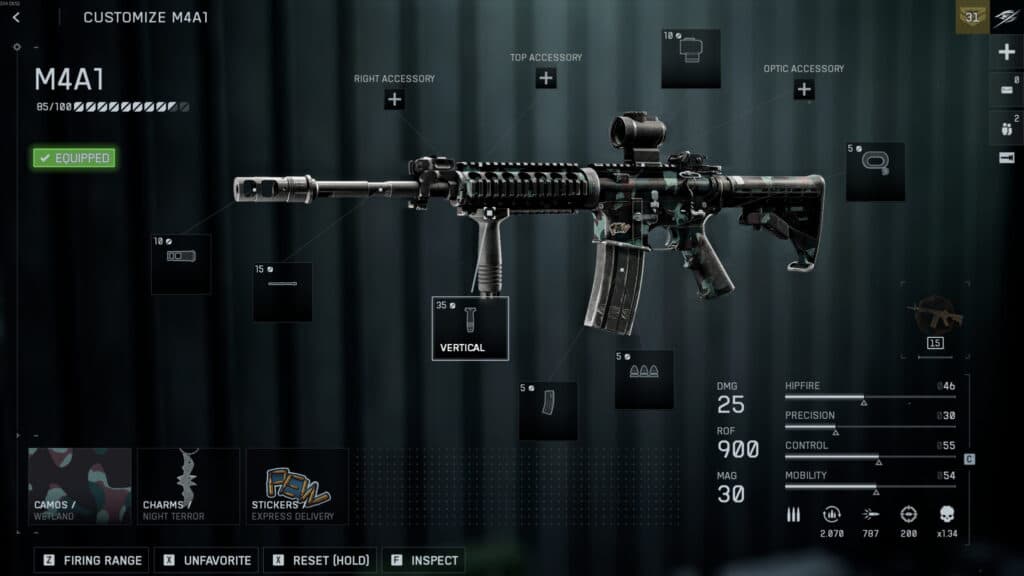 The M4A1 loadout in Battlefield 6. Screenshot by esports.gg