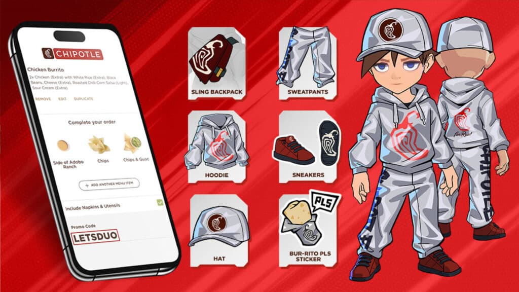 What's included in the 2XKO Chipotle Challenger Bundle (Image via Riot Games and Chipotle)