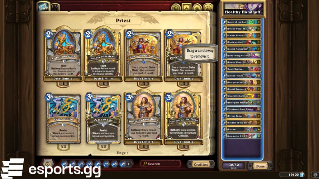 Healthy Handbuff Priest (Screenshot via esports.gg)