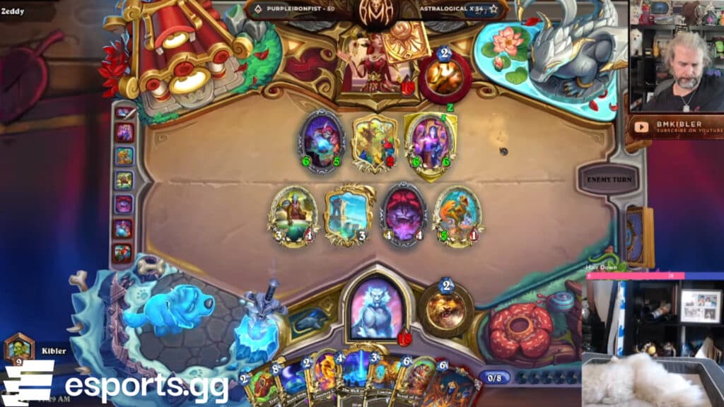 Bmkibler during the Across the Timeways theorycrafting event (Screenshot via esports.gg)