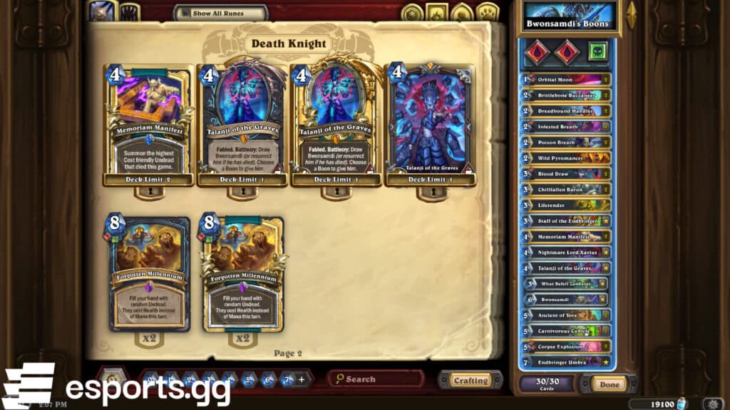 Bwonsamdi's Boons Death Knight (Screenshot via esports.gg)