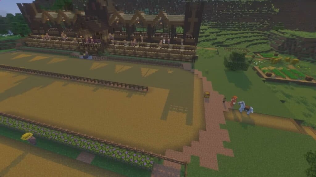 A jousting arena from the Minecraft LIVE stream (Image via Mojang)