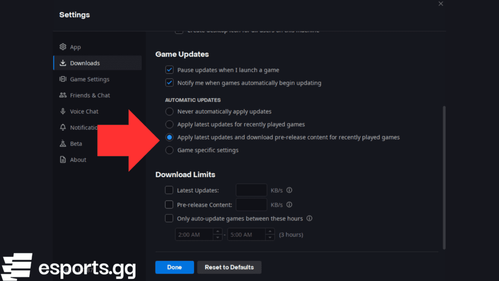 How to get automatic Overwatch 2 updates (Screenshot via esports.gg)