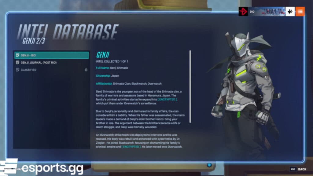 Some lore can be accessed via the Story Missions area (Screenshot via esports.gg)