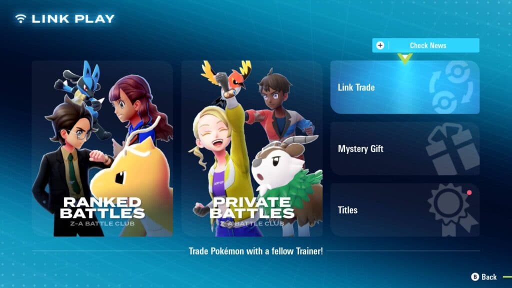 Here's where you can trade your Pokémon (Screenshot via esports.gg)