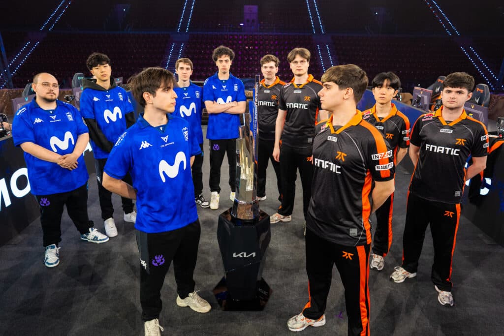 MKOI and Fnatic before LEC 2025 Summer Finals (Photo via Riot Games | Kirill Bashkirov)