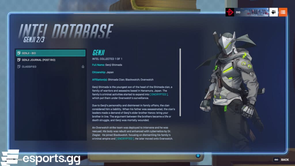 Some lore can be accessed via the Story Missions area (Screenshot via esports.gg)