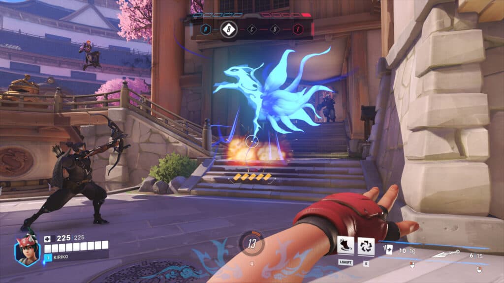 Kiriko's Spirit Keeper mythic weapon skin in action (Image via Blizzard Entertainment)