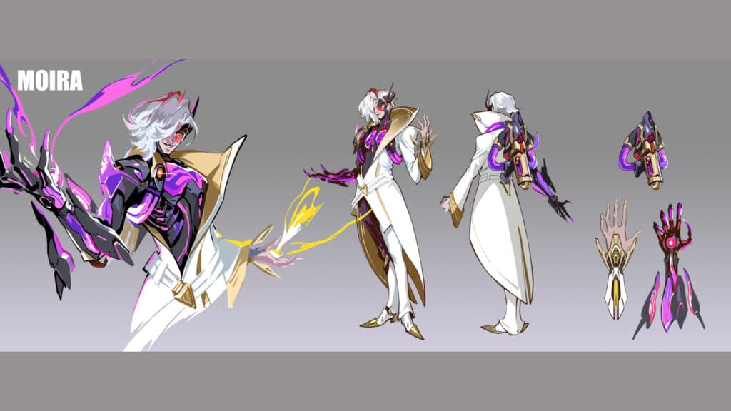 The winning Moira skin from the Overwatch 2 fan-made skin contest (Image via d3watch | Blizzard Entertainment)
