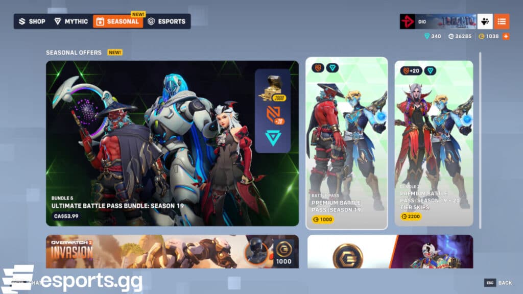 Seasonal shop rotation (Screenshot via esports.gg)