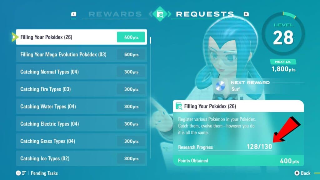 Always check the Research Progress for a task you're working on (Screenshot via esports.gg)