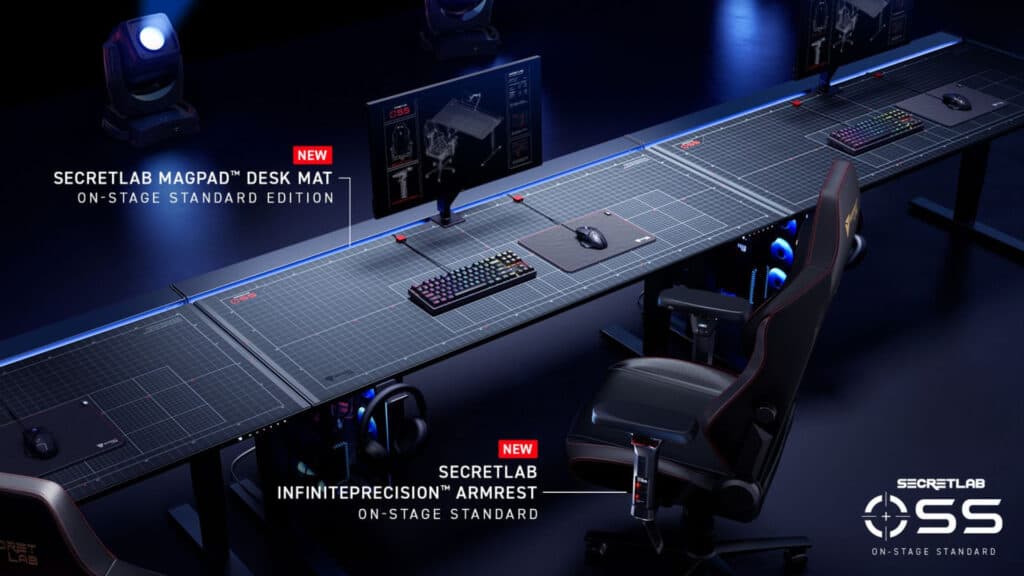 The Secretlab InfinitePrecision Armrest and Secretlab MAGPAD Desk Mat (Image via Secretlab)