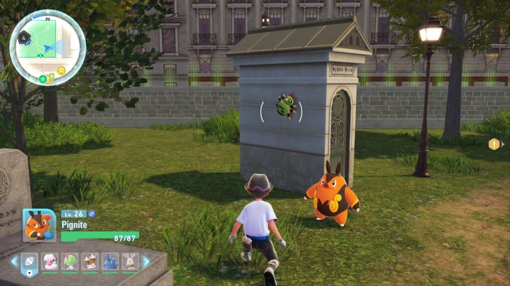 Spinarak crawling on a tomb (Screenshot via esports.gg)