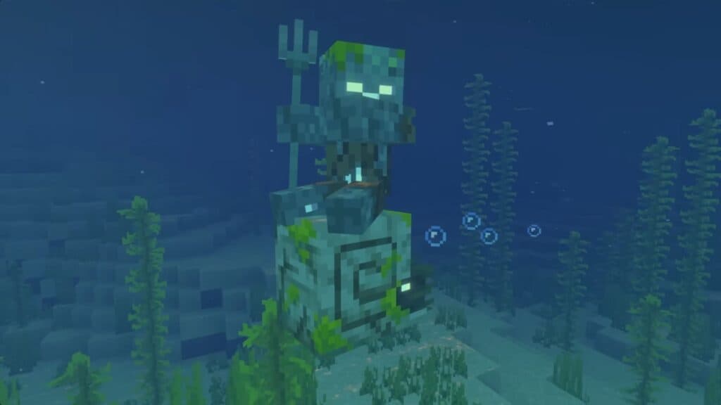 Drowned riding a zombie Nautilus. (Image via Mojang)
