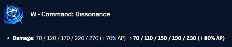 Ori's Command: Dissonance now has more scaling, at the price of less base damage. (Image via Riot Games)