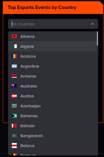 You can also select a country using the drop-down. (Screenshot via esports.gg)