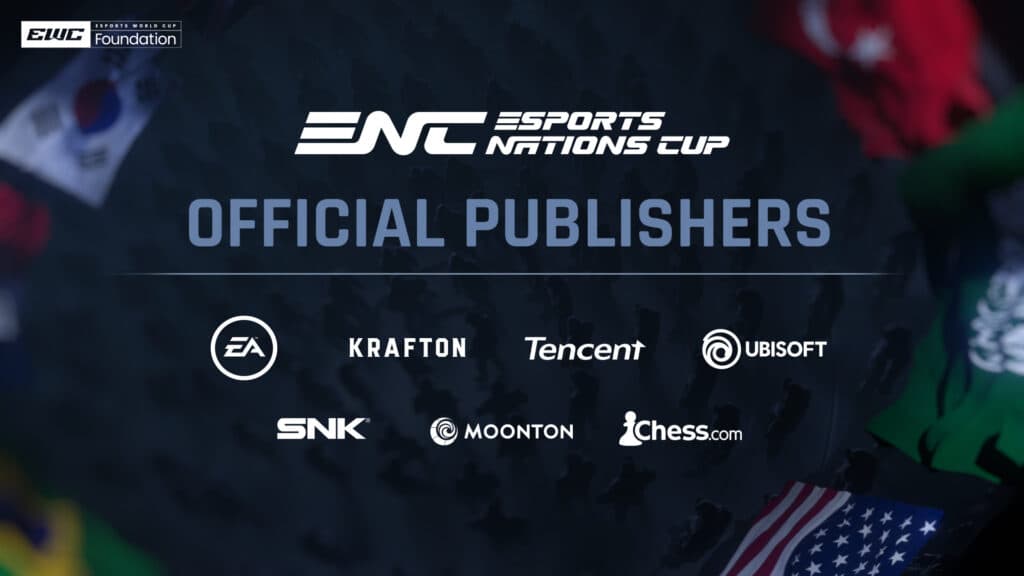 All official publishers for the Esports Nations Cup (Image via EWCF)