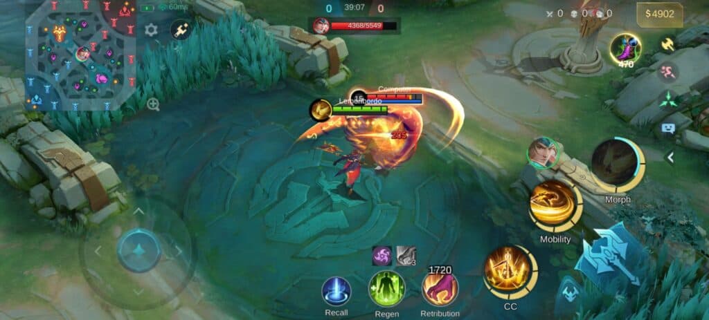 Freya's basic attacks get enhanced briefly after casting Ultimate. (Screenshot via esports.gg)