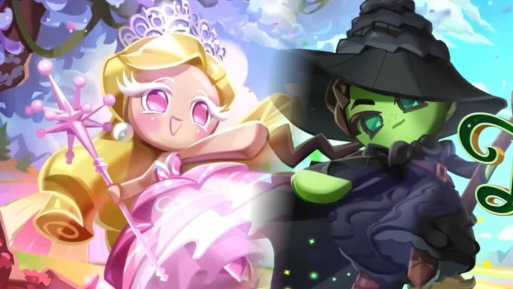 Glinda Cookie on the left and Elphaba Cookie on the right. (Image via Devsisters)