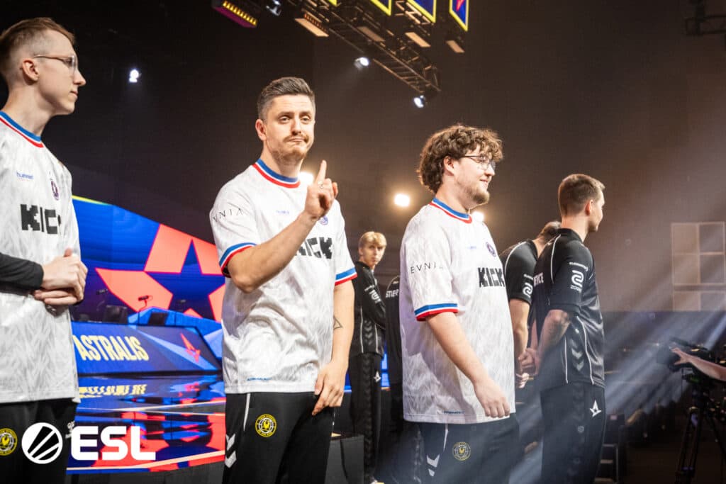 Vitality and Astralis on the stage before their match at IEM Chengdu 2025 (Image via ESL)