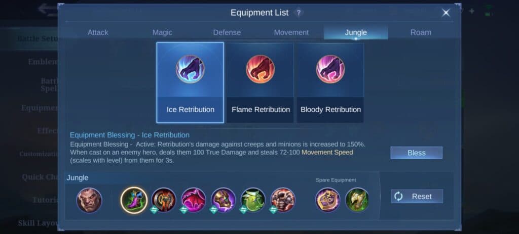 Balmond Revamp item build in MLBB (Screenshot via esprots.gg)