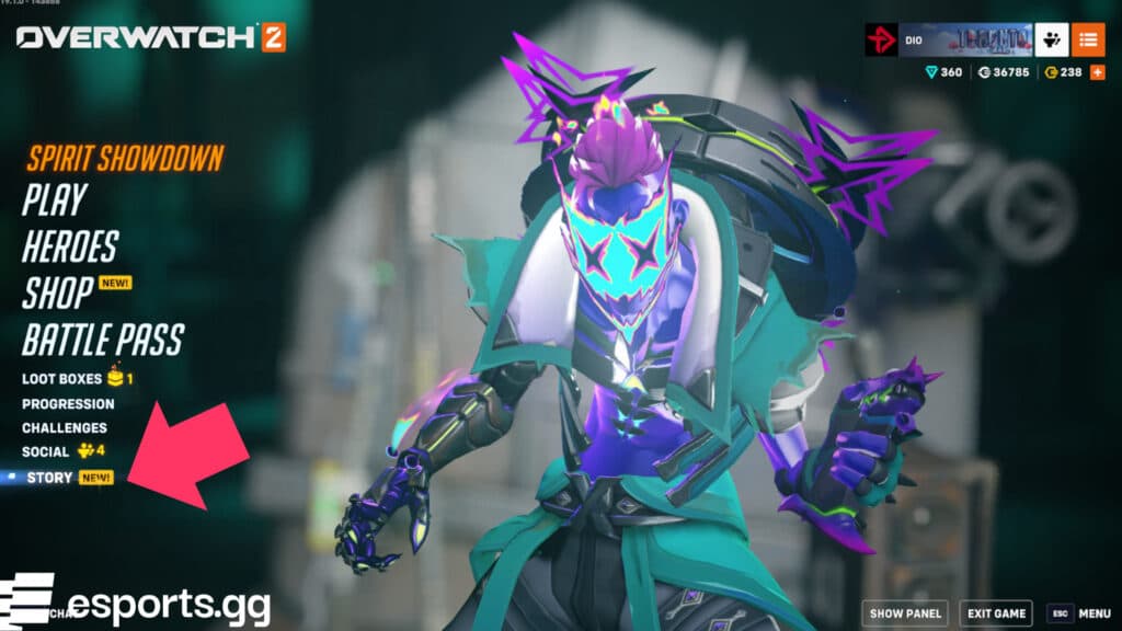 How to access the Overwatch 2 story feature (Screenshot via esports.gg)