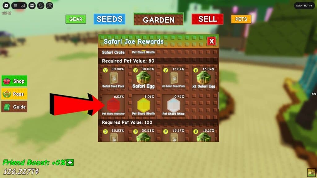 80 is the highest pet value where you can get the Oxpecker Shard (Screenshot via esports.gg)