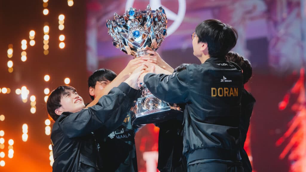 T1 is the only team in the world with six LoL Worlds titles (Image by <a href="https://www.colinyoung-wolff.com/ABOUT-ME/1"></a><a href="https://www.colinyoung-wolff.com/ABOUT-ME/1"></a>Colin Young-Wolff/Riot Games)