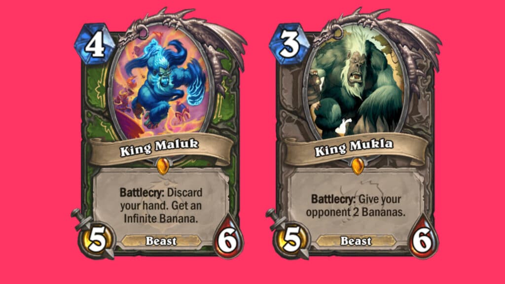 King Maluk and King Mukla in Hearthstone (Images via Blizzard Entertainment)