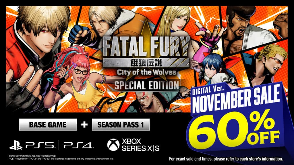The 60% discount is available for console players until Nov. 21 (Image via SNK Corporation)
