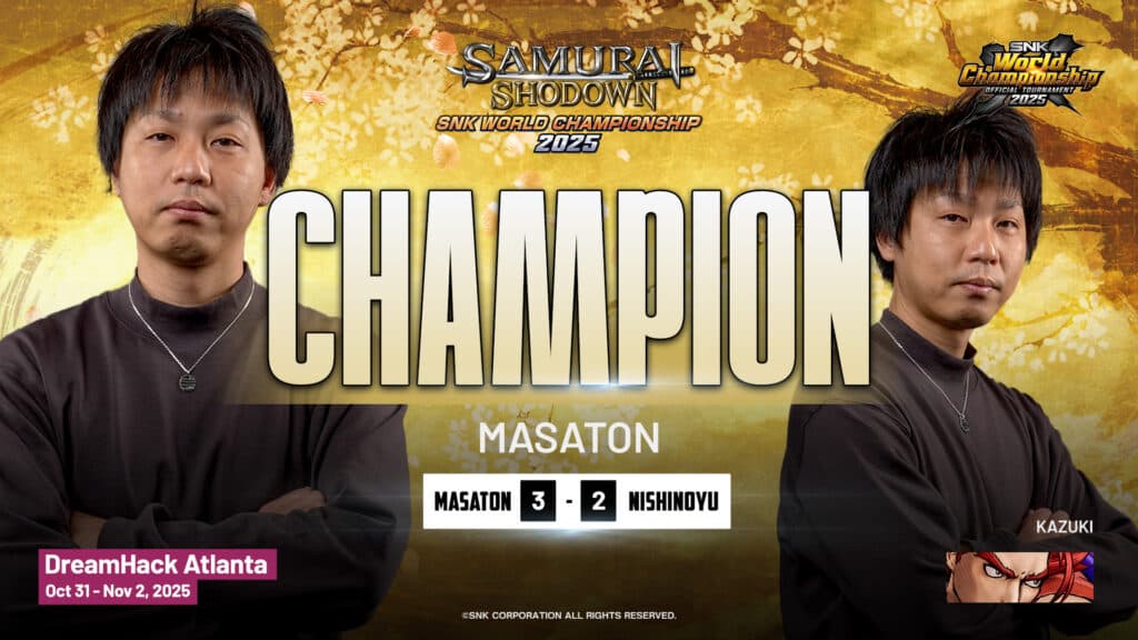Masaton, the Samurai Shodown World Champion 2025 (Image via SNK)