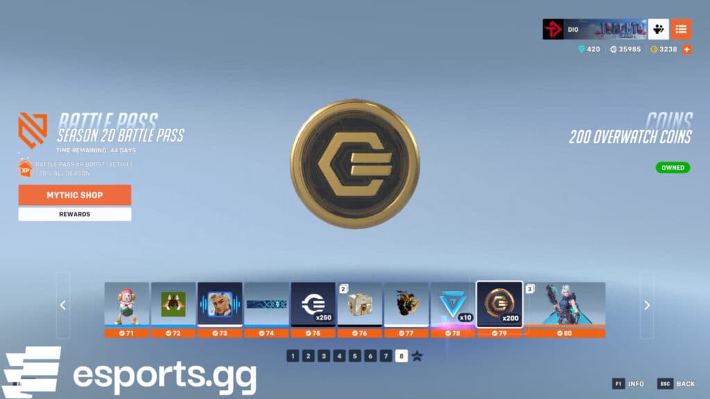 How to earn more Overwatch Coins (Screenshot via esports.gg)