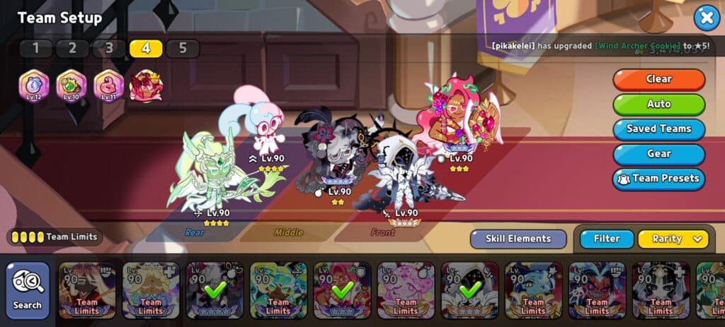 The general PvP team composition for Wind Archer (Screenshot via esports.gg)