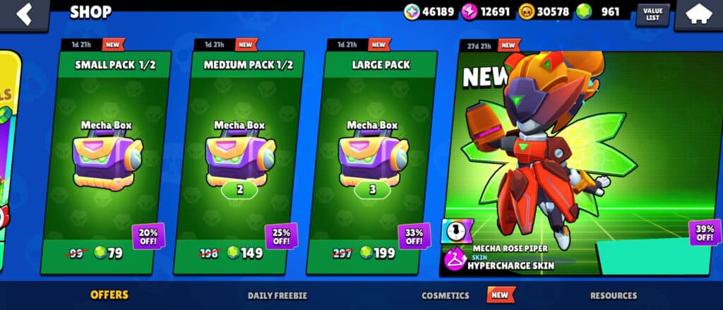 The Brawl Stars Shop offers Mecha Boxes for Germs (Image via esports.gg)