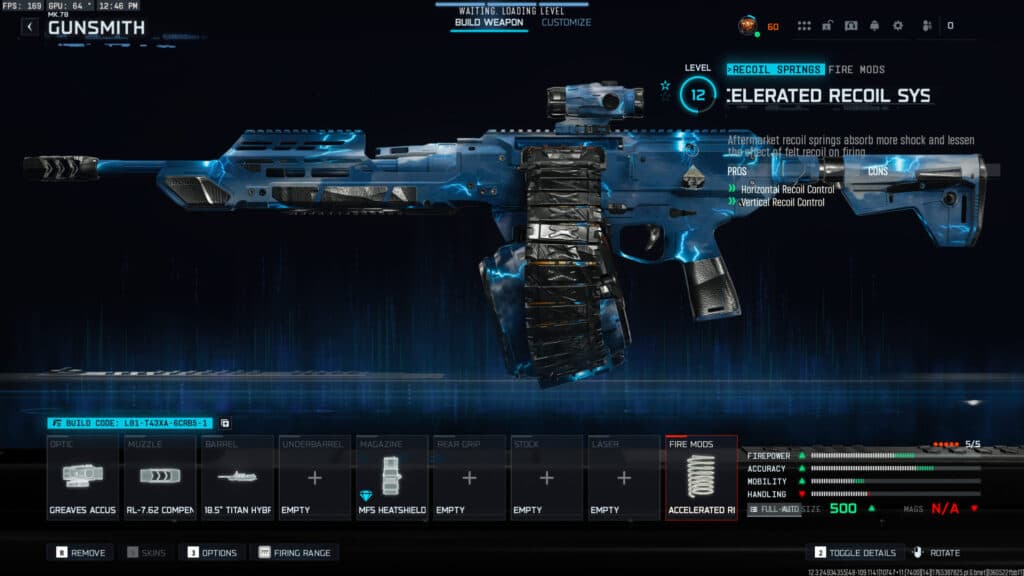 The MK.78 loadout in Warzone. Screenshot by esports.gg