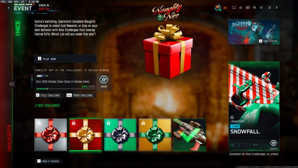 The Holiday Cheer Score challenge. Screenshot by esports.gg